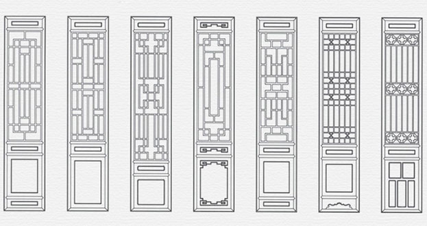 蔚县常用中式仿古花窗图案隔断设计图