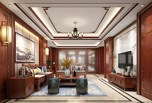 蔚县小清新格调的现代简约别墅中式设计装修效果图